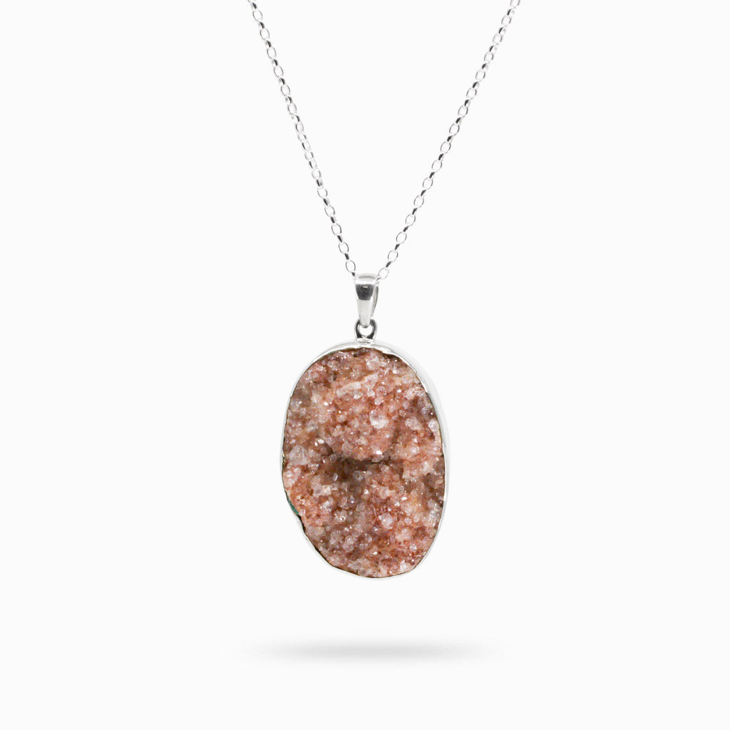 RAW DRUZY PINK APOPHYLLITE NECKLACE