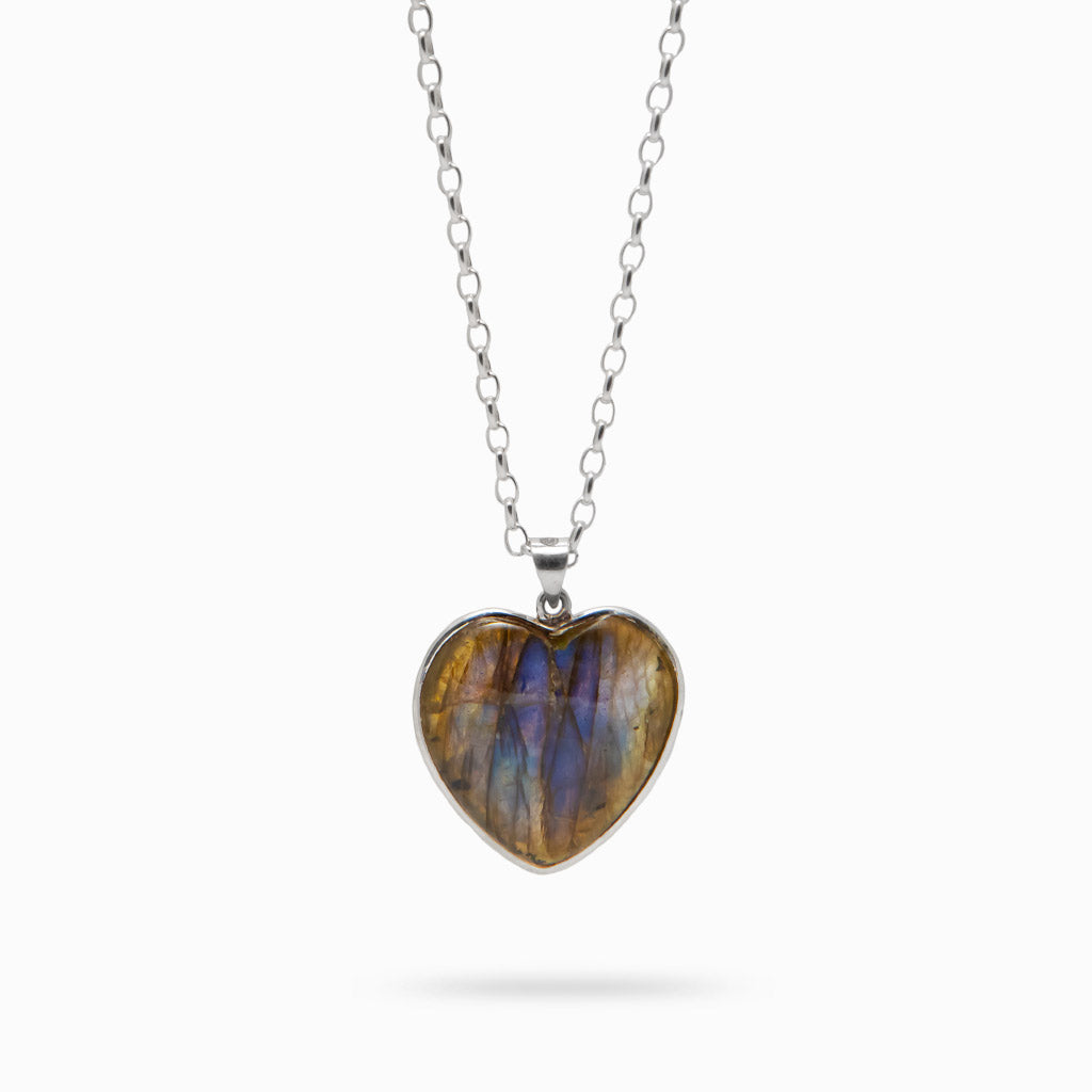 LABRADORITE HEART NECKLACE