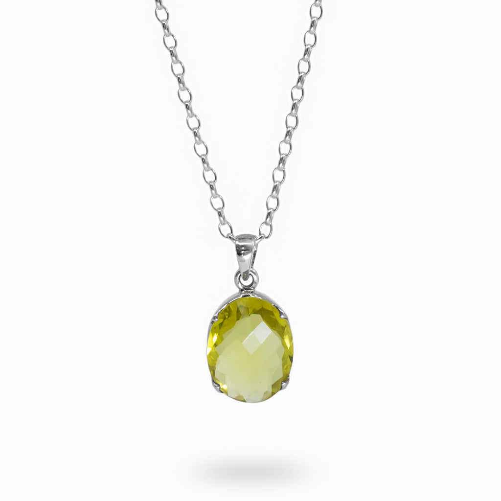 Faceted Round Lemon Quartz necklace