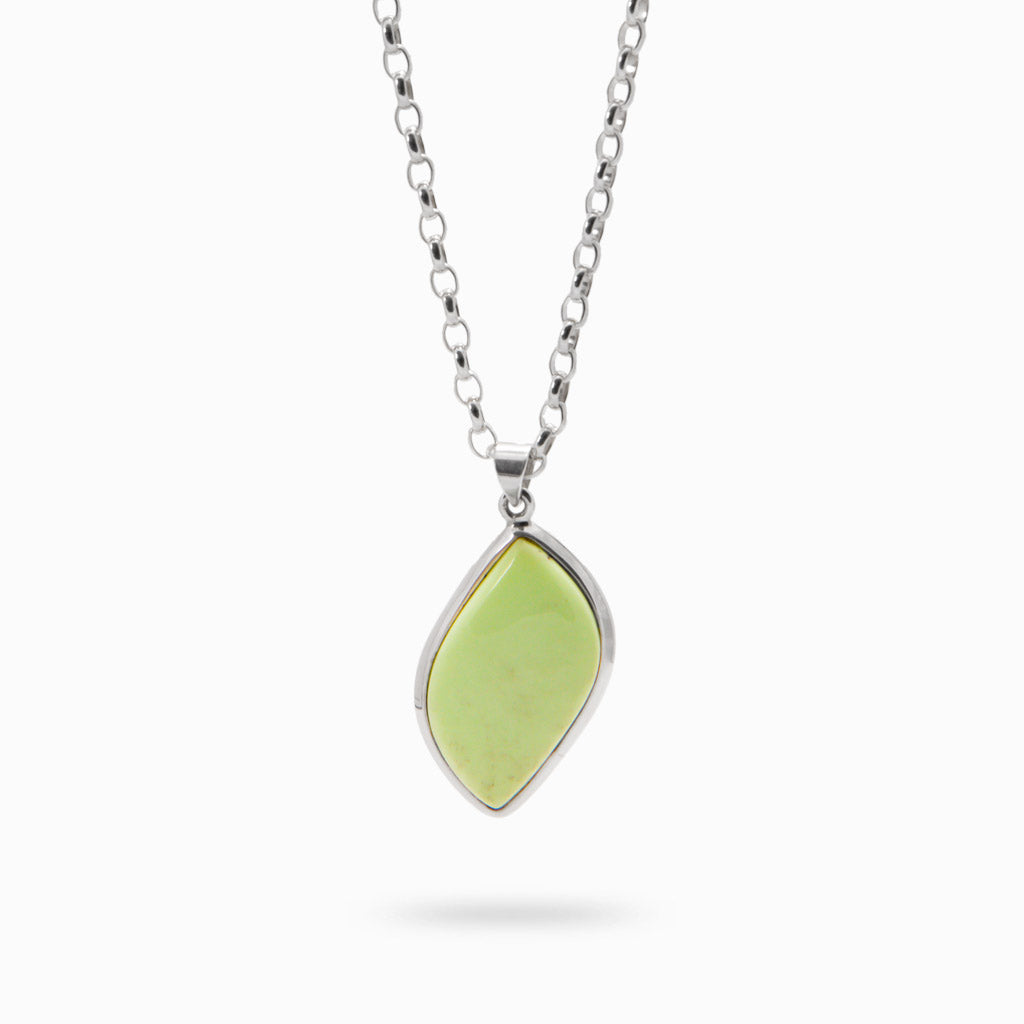 LEMON CHRYSOPRASE CAB NECKLACE