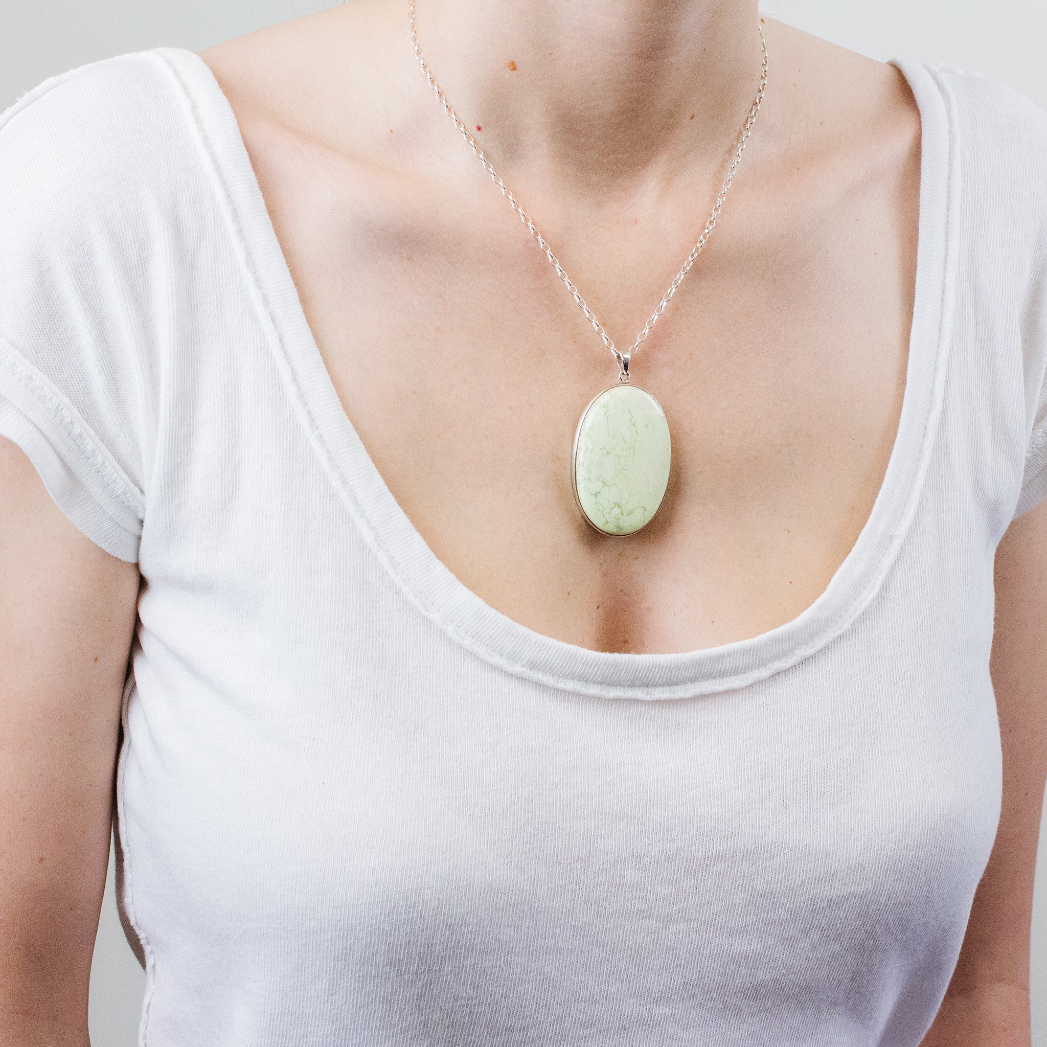 LEMON CHRYSOPRASE ON MODEL