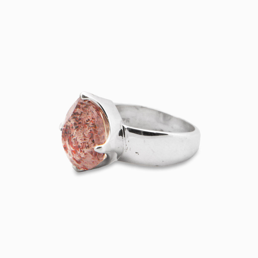 FACETED TEAR LEPIDOCROCITE RING SIDE VIEW