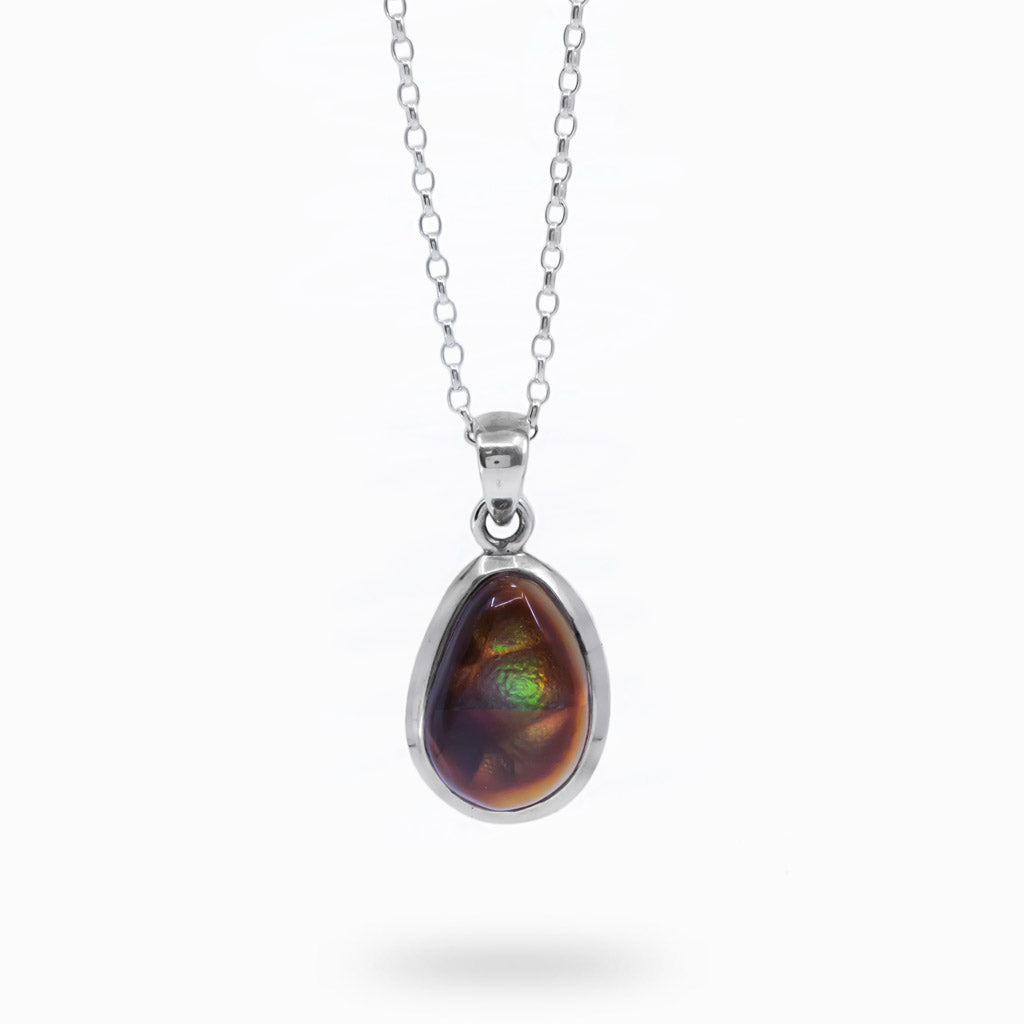 Cabochon Organic Mexican Fire Agate necklace