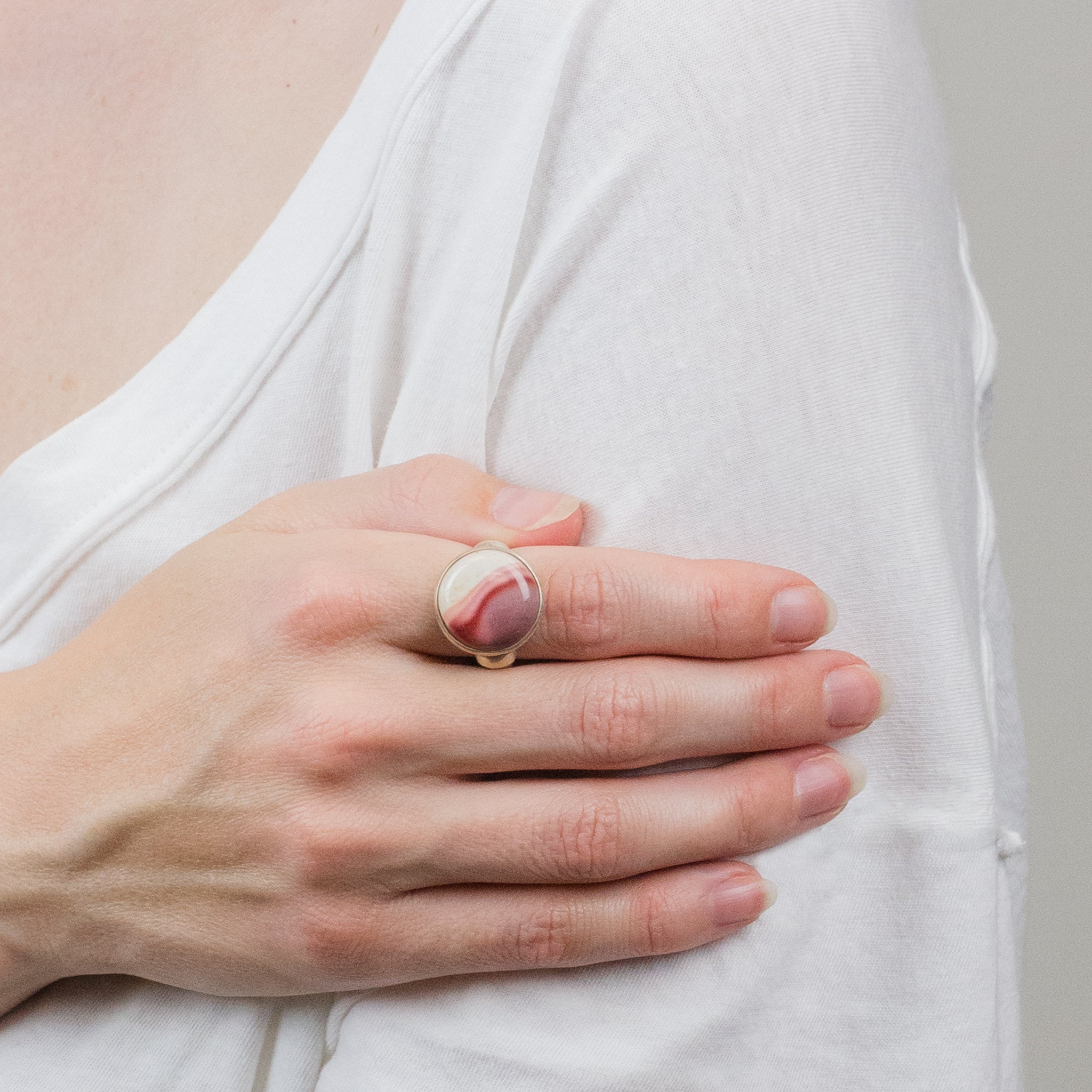 MOOKAITE CABOCHON RING