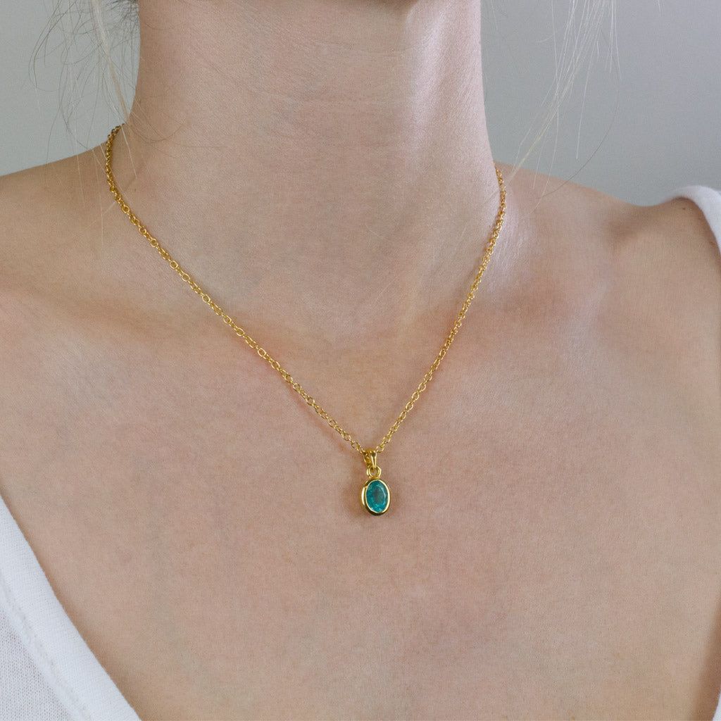 Apatite Necklace on necklace 