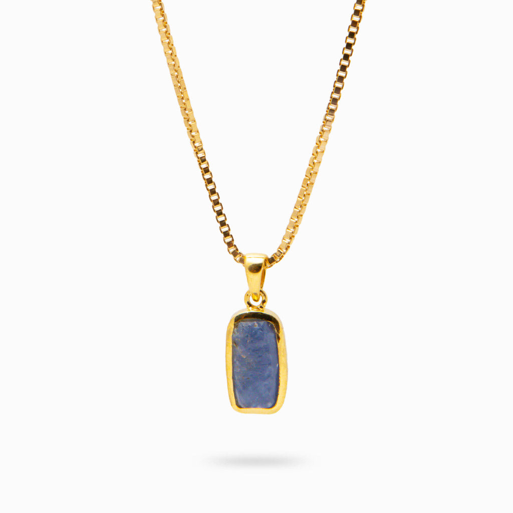 SAPPHIRE NECKLACE WITH YELLOW GOLD VERMEIL FINISH