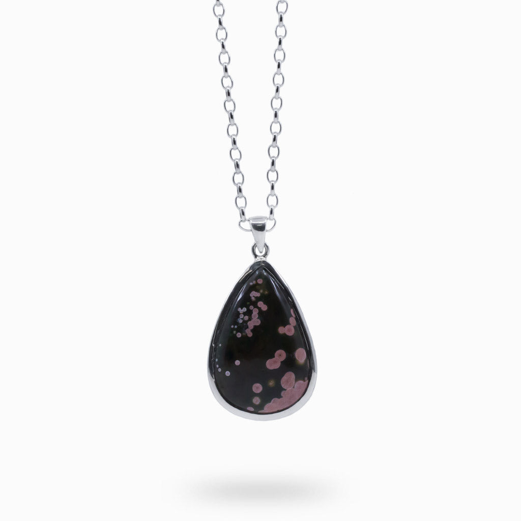 OCEAN SPRAY AGATE TEARDROP NECKLACE