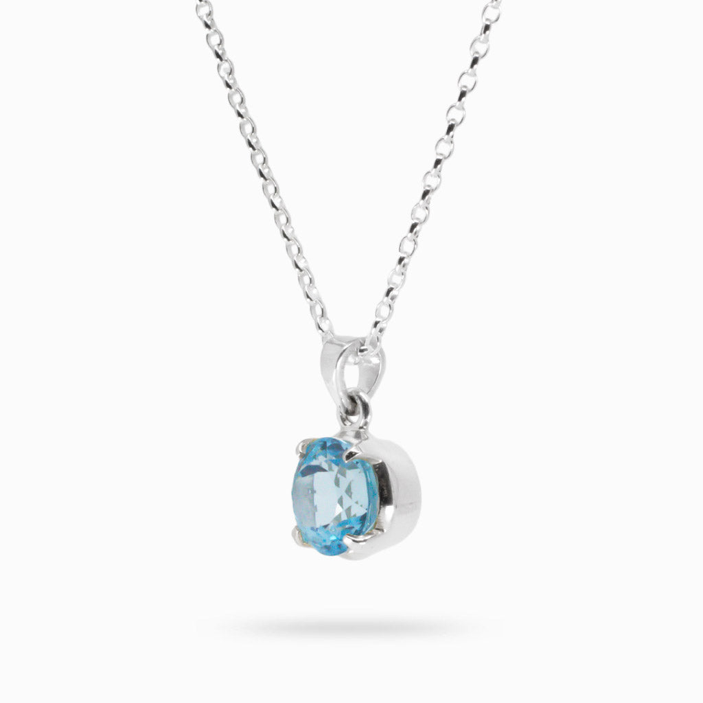 BLUE TOPAZ FACETED NECKLACE