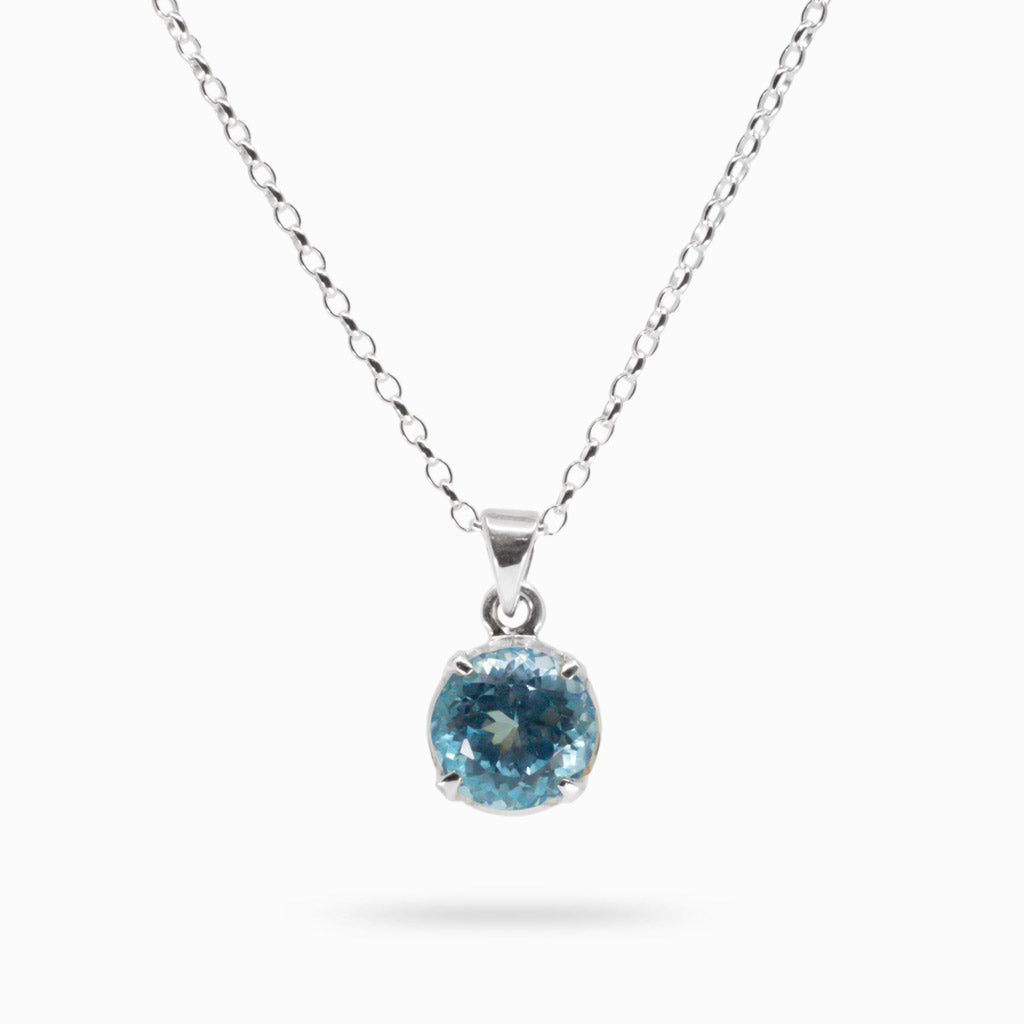 BLUE TOPAZ FACETED NECKLACE