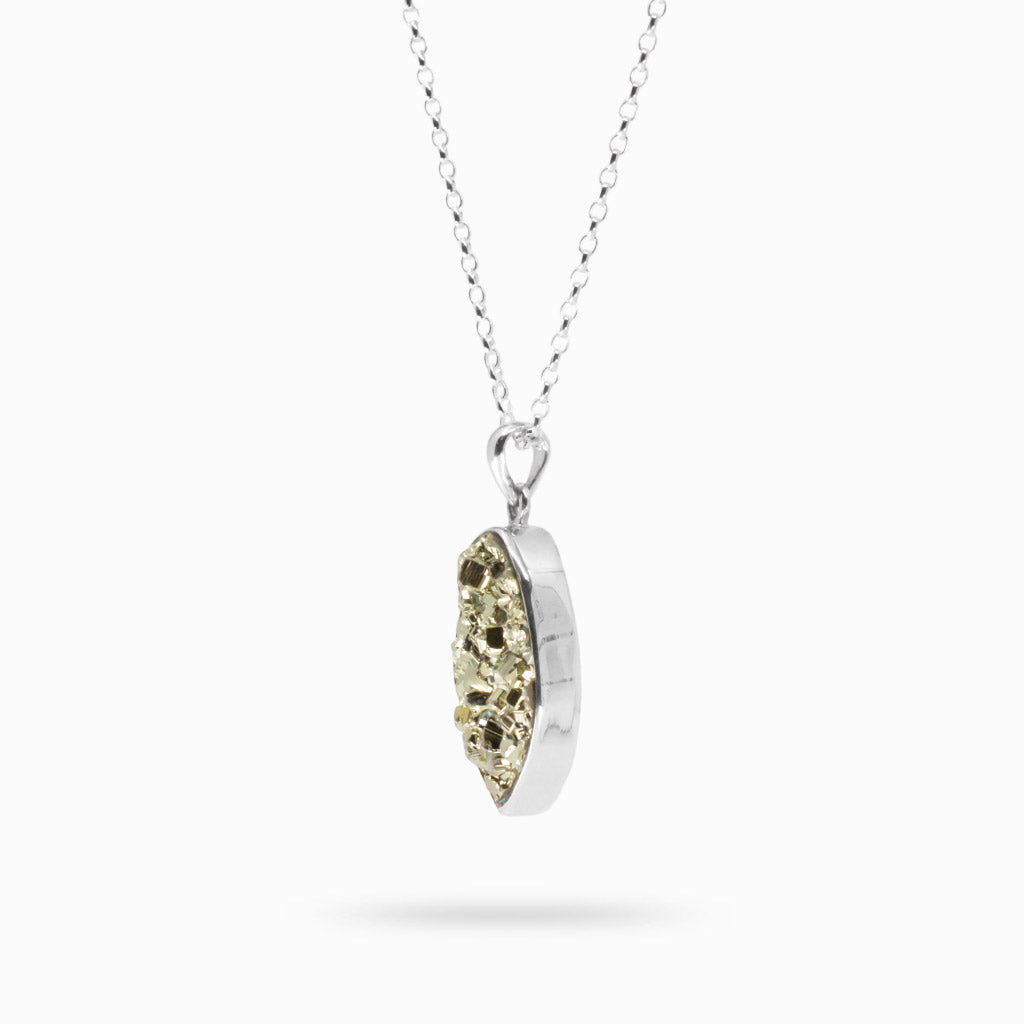 RAW OVAL PYRITE NECKLACE