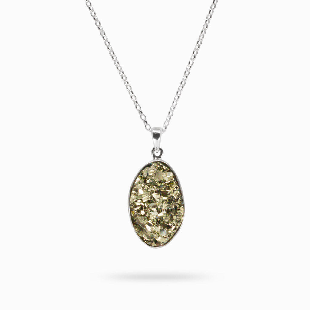 RAW OVAL PYRITE NECKLACE