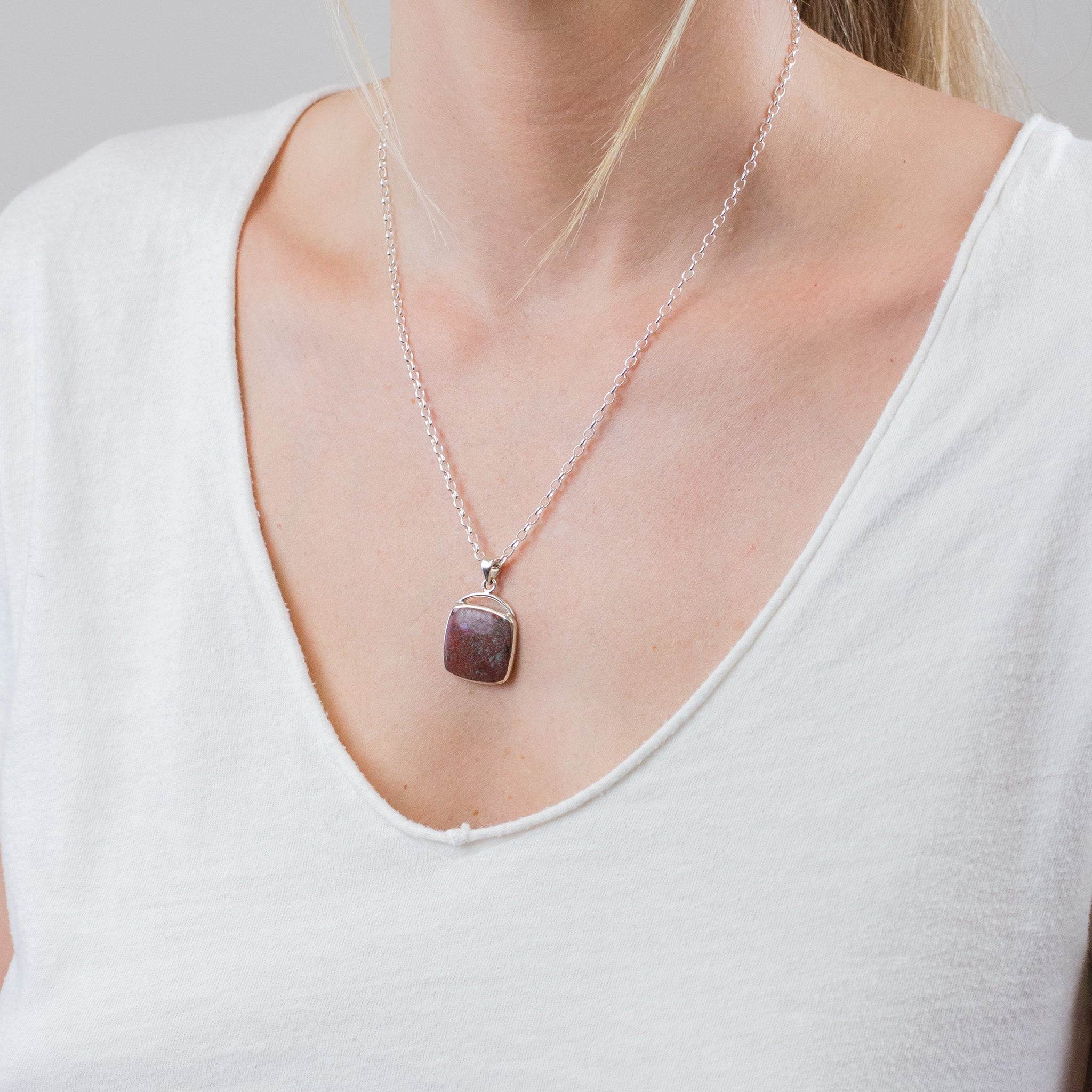 CUPRITE NECKLACE ON MODEL