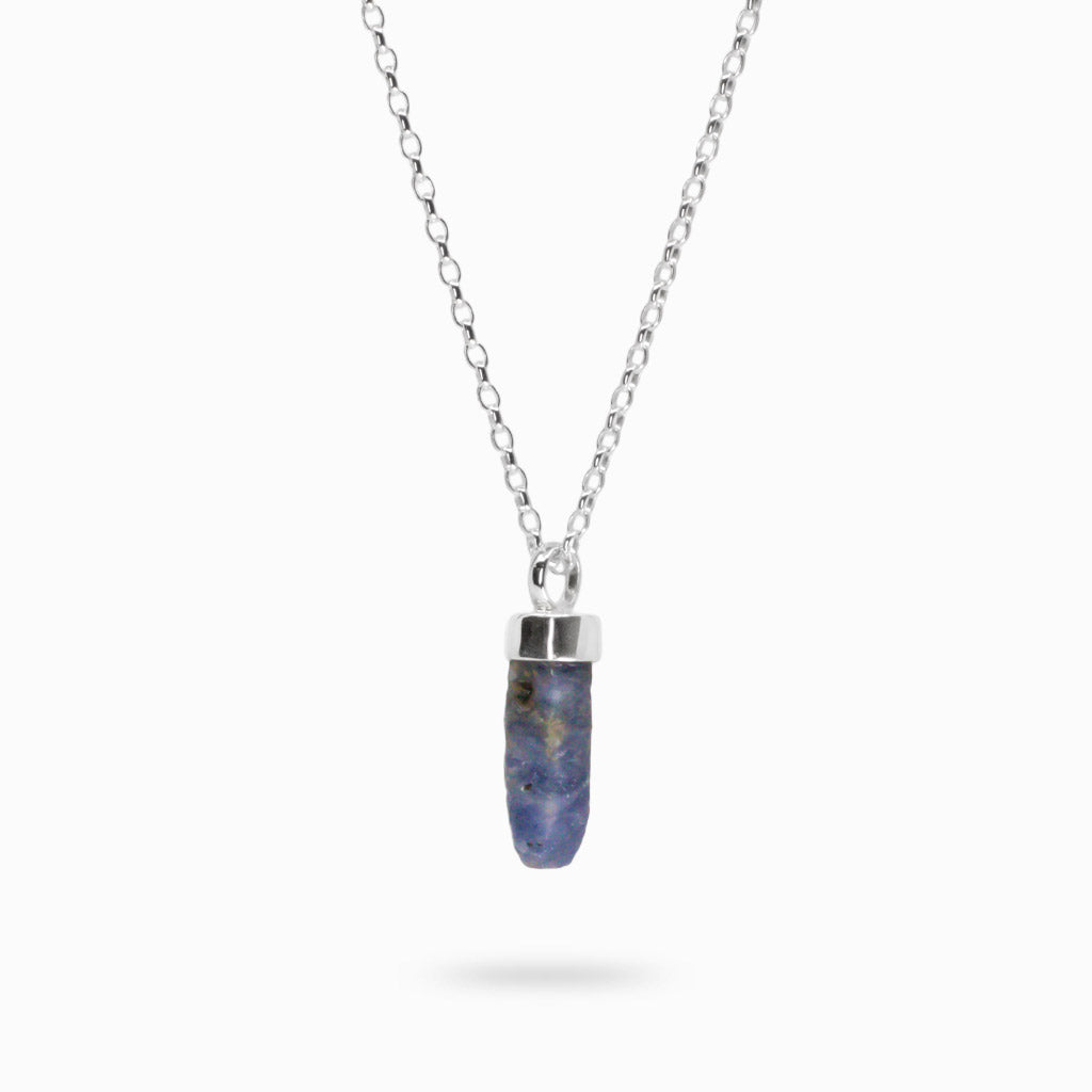 RAW SAPPHIRE PENCIL NECKLACE