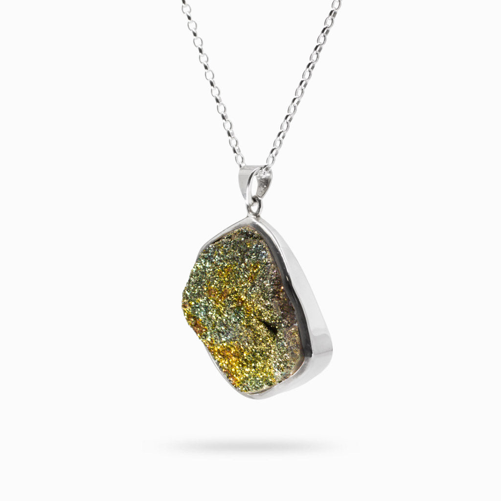 RAW RAINBOW PYRITE NECKLACE