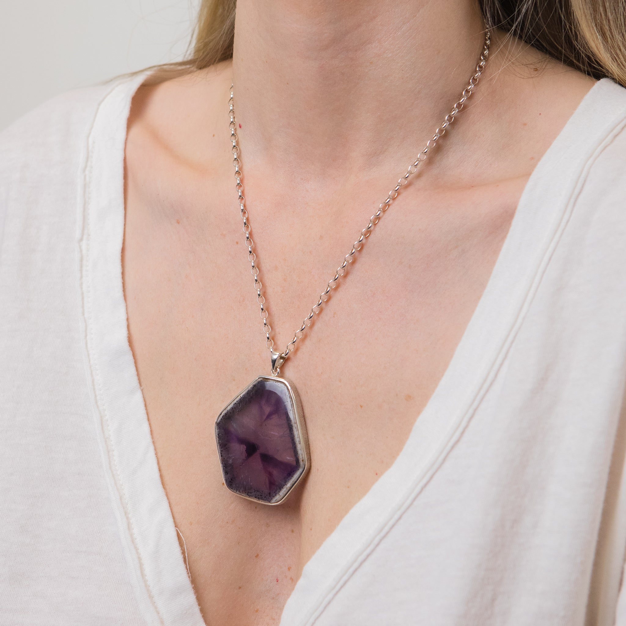 auralite necklace ON MODEL