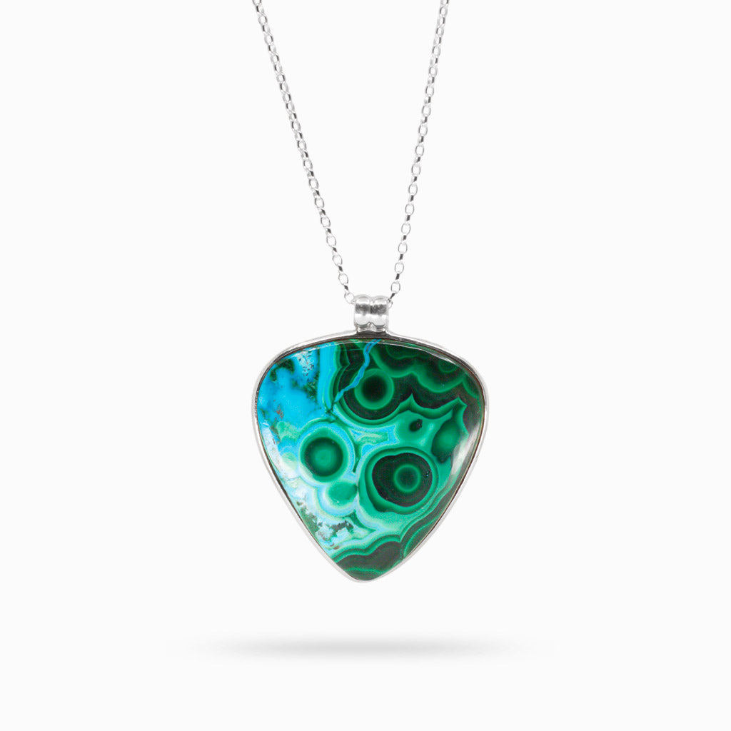 CABOCHON CHRYSOCOLLA MALACHITE NECKLACE