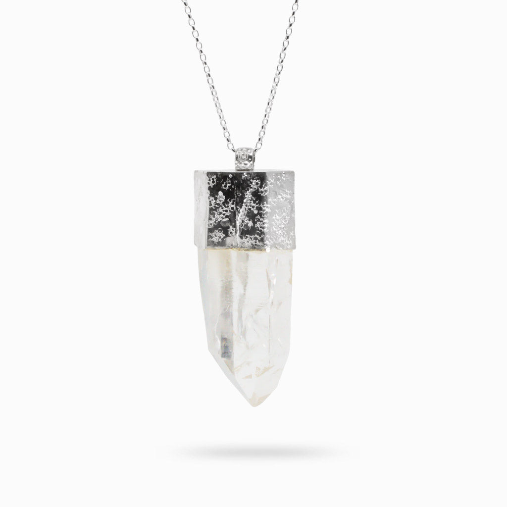 RAW PENCIL CLEAR QUARTZ NECKLACE