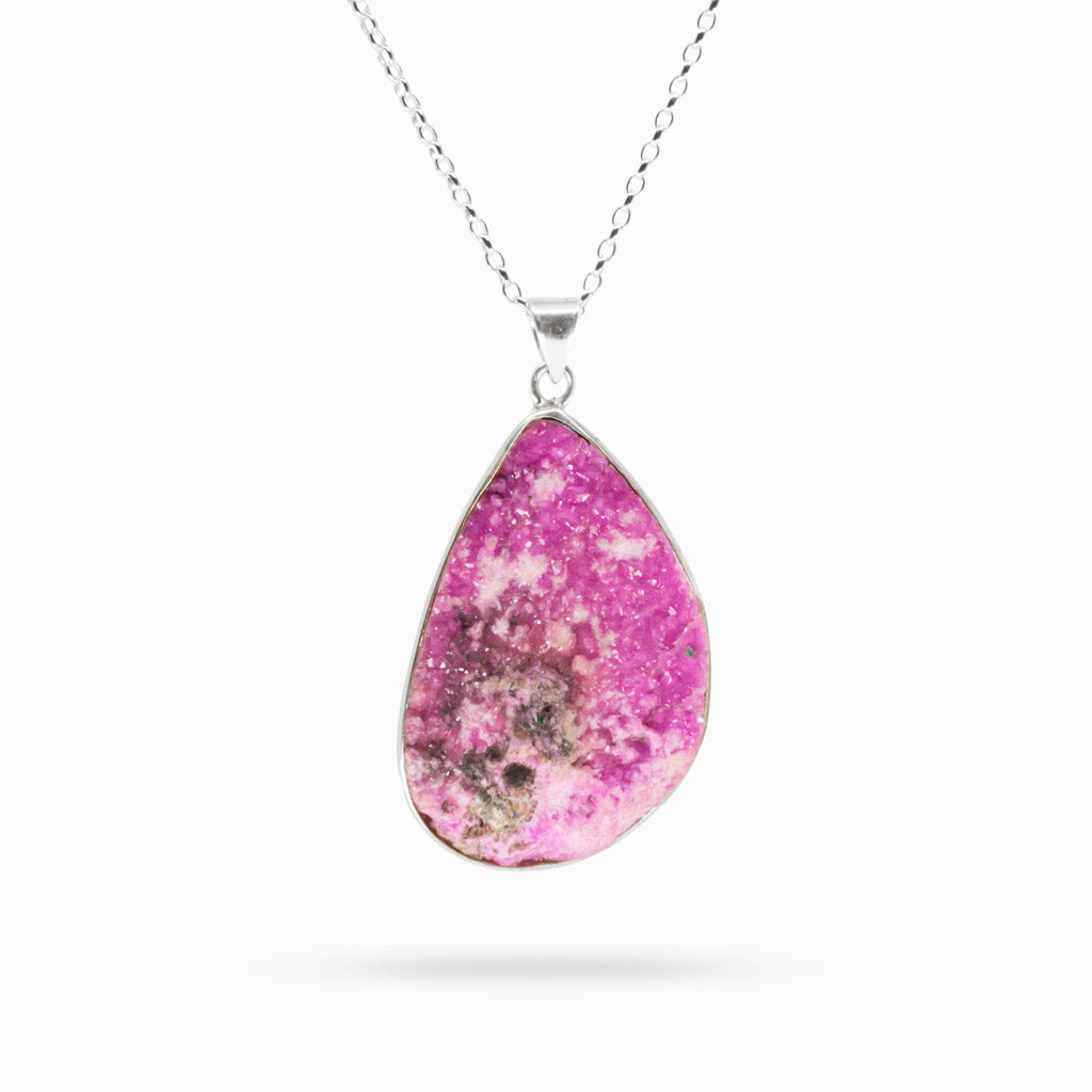 RAW DRUZY COBALTIAN CALCITE NECKLACE