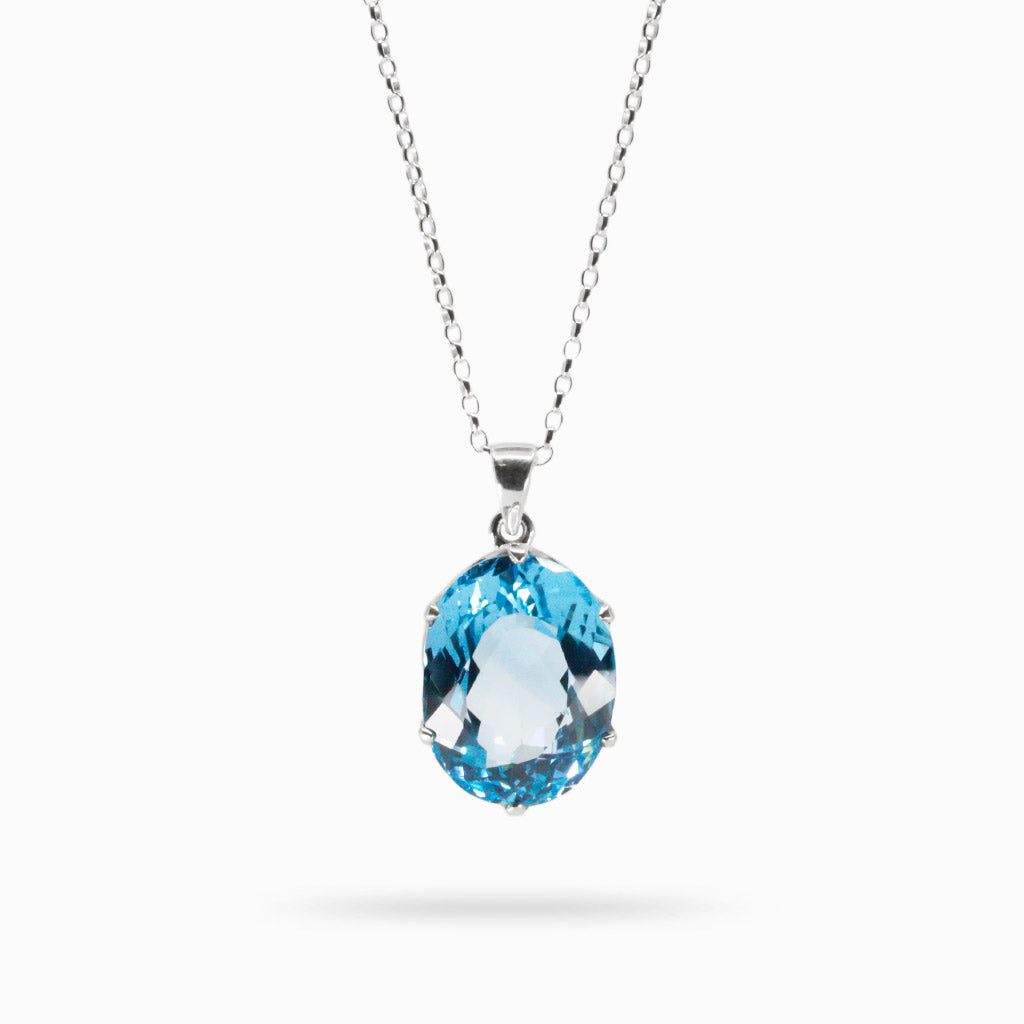 FACETED BLUE TOPAZ NECKLACE