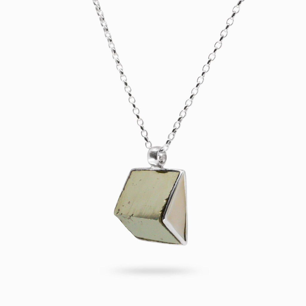 RAW PYRITE CUBE NECKLACE