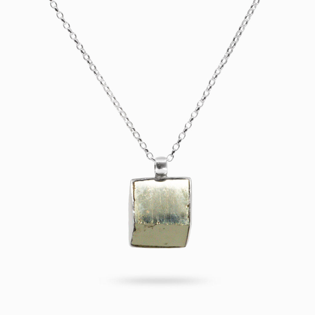 RAW PYRITE CUBE NECKLACE