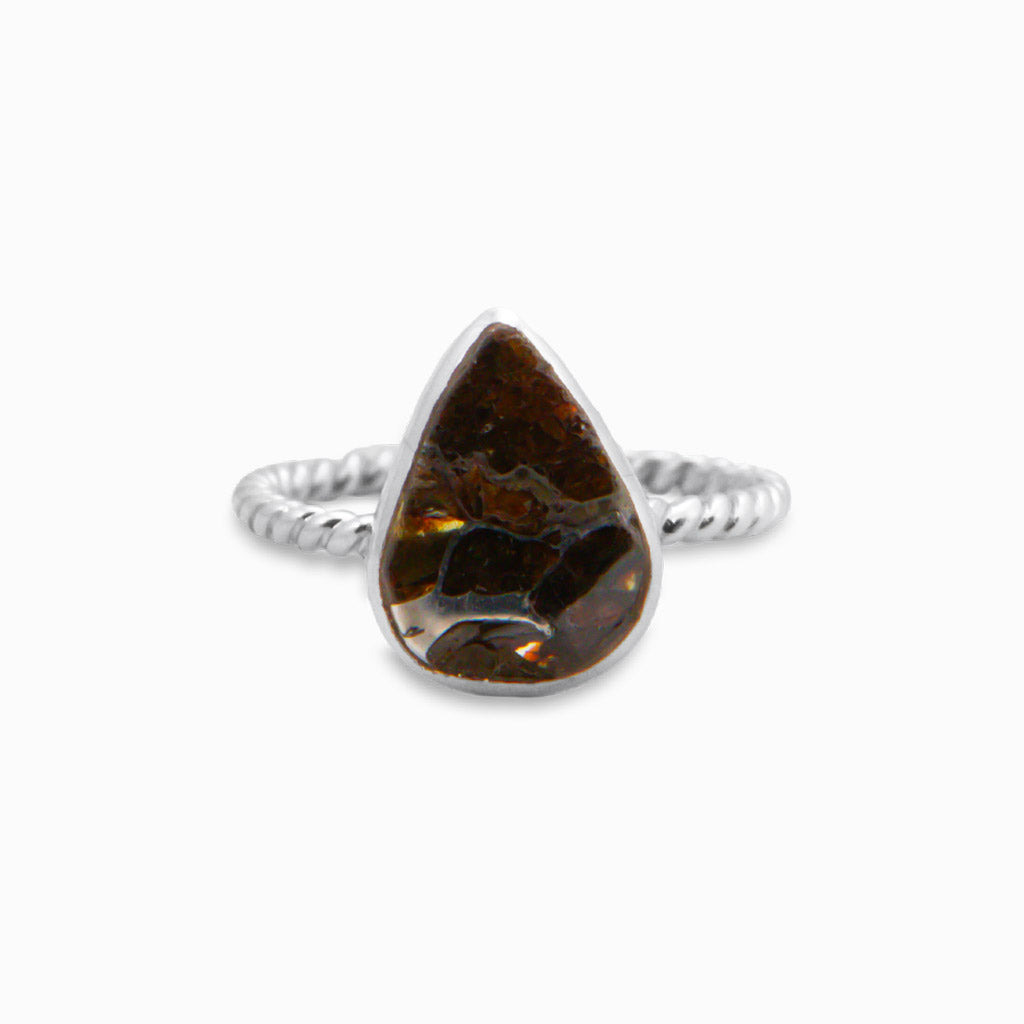 SLICE TEAR PALLASITE RING