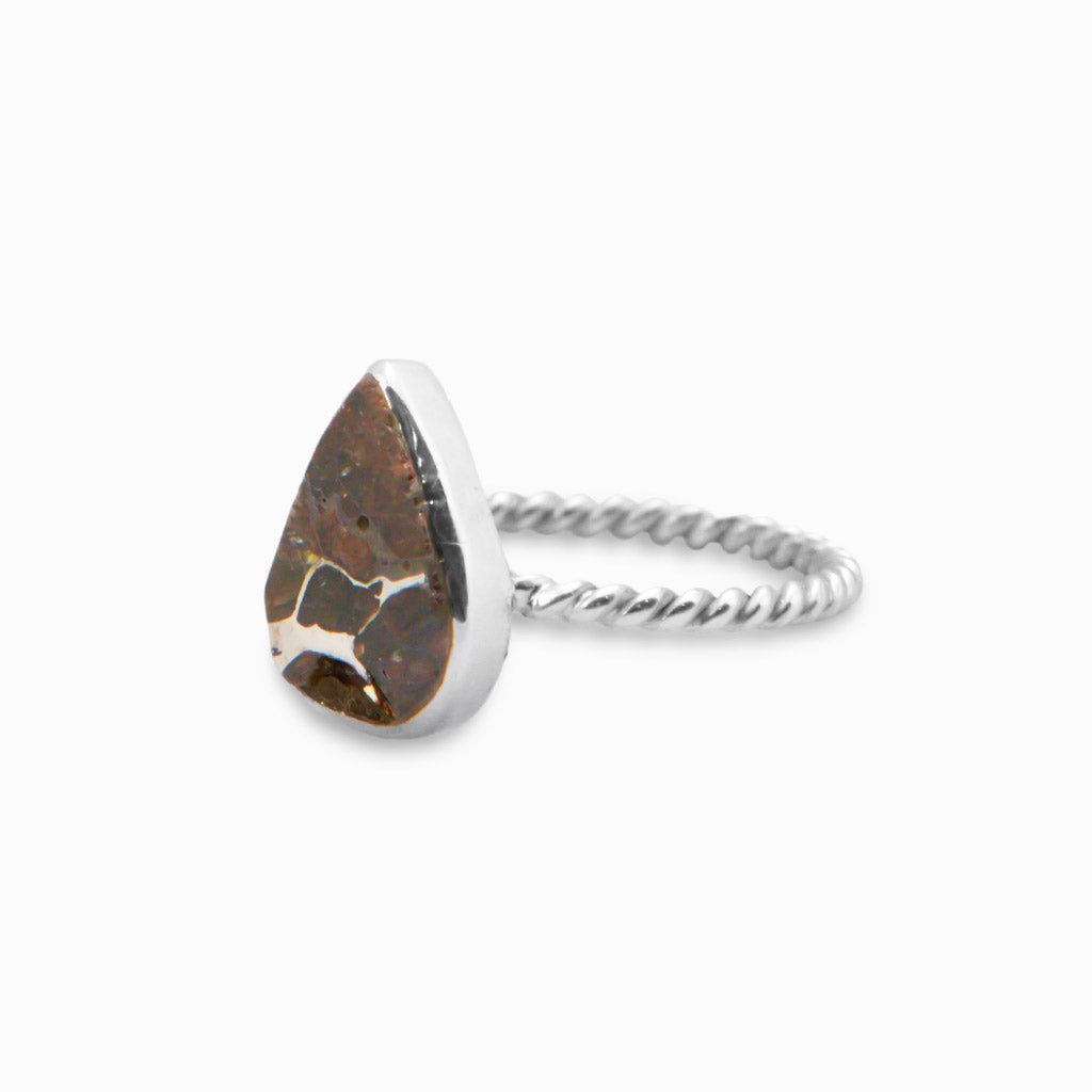 SLICE TEAR PALLASITE RING