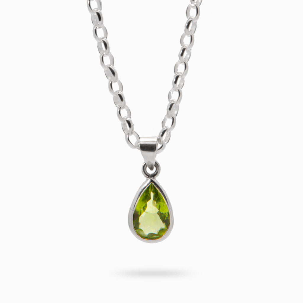 FACETED TEAR PERIDOT NECKLACE