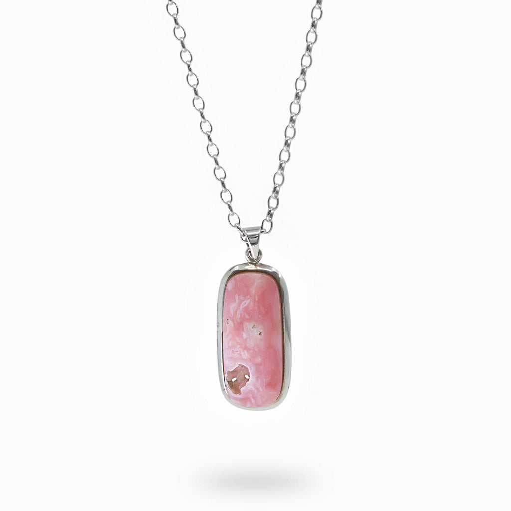 Rectangle Pink Opal necklace