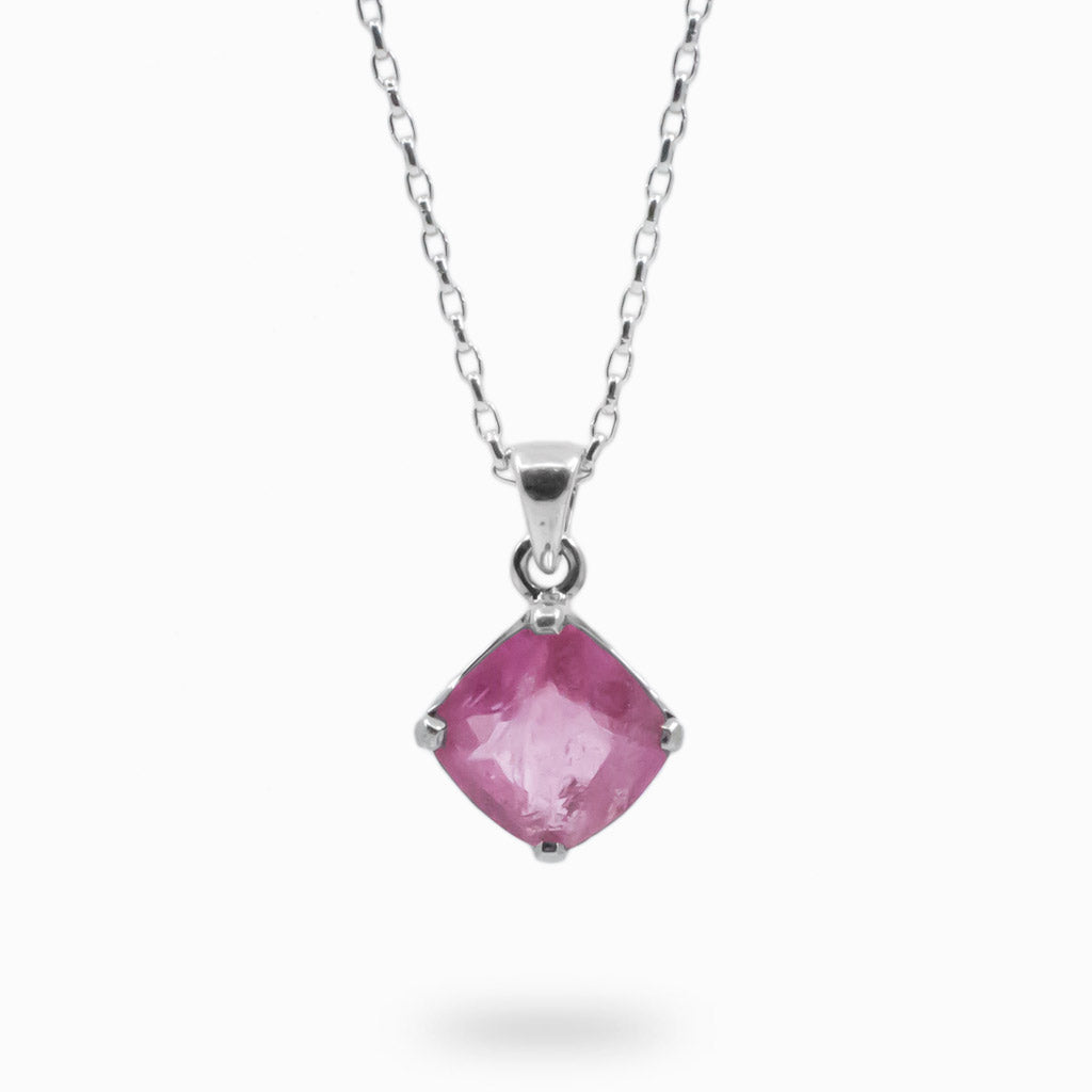 Faceted Diamond Pink Tourmaline necklace