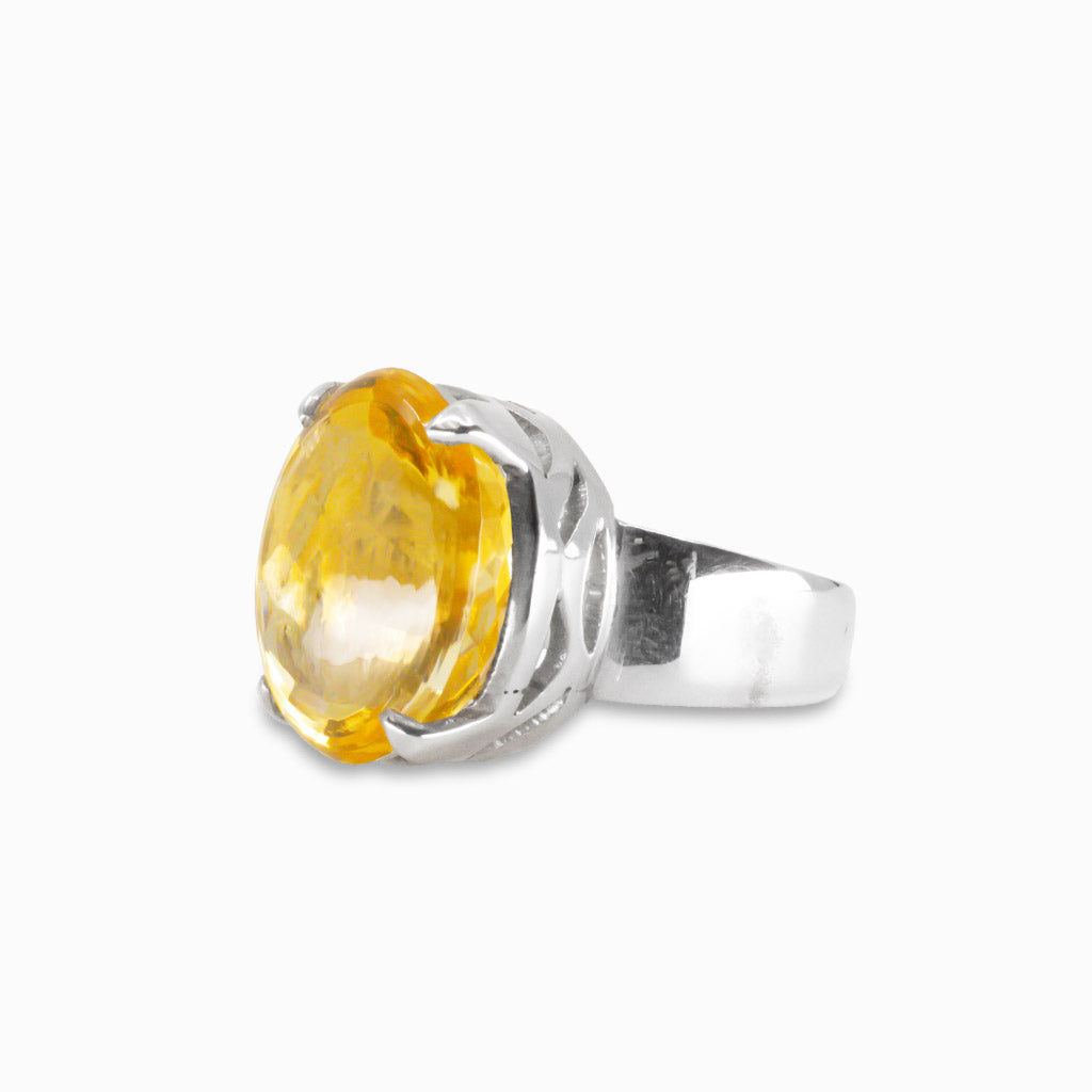 MIXED CUT CITRINE RING