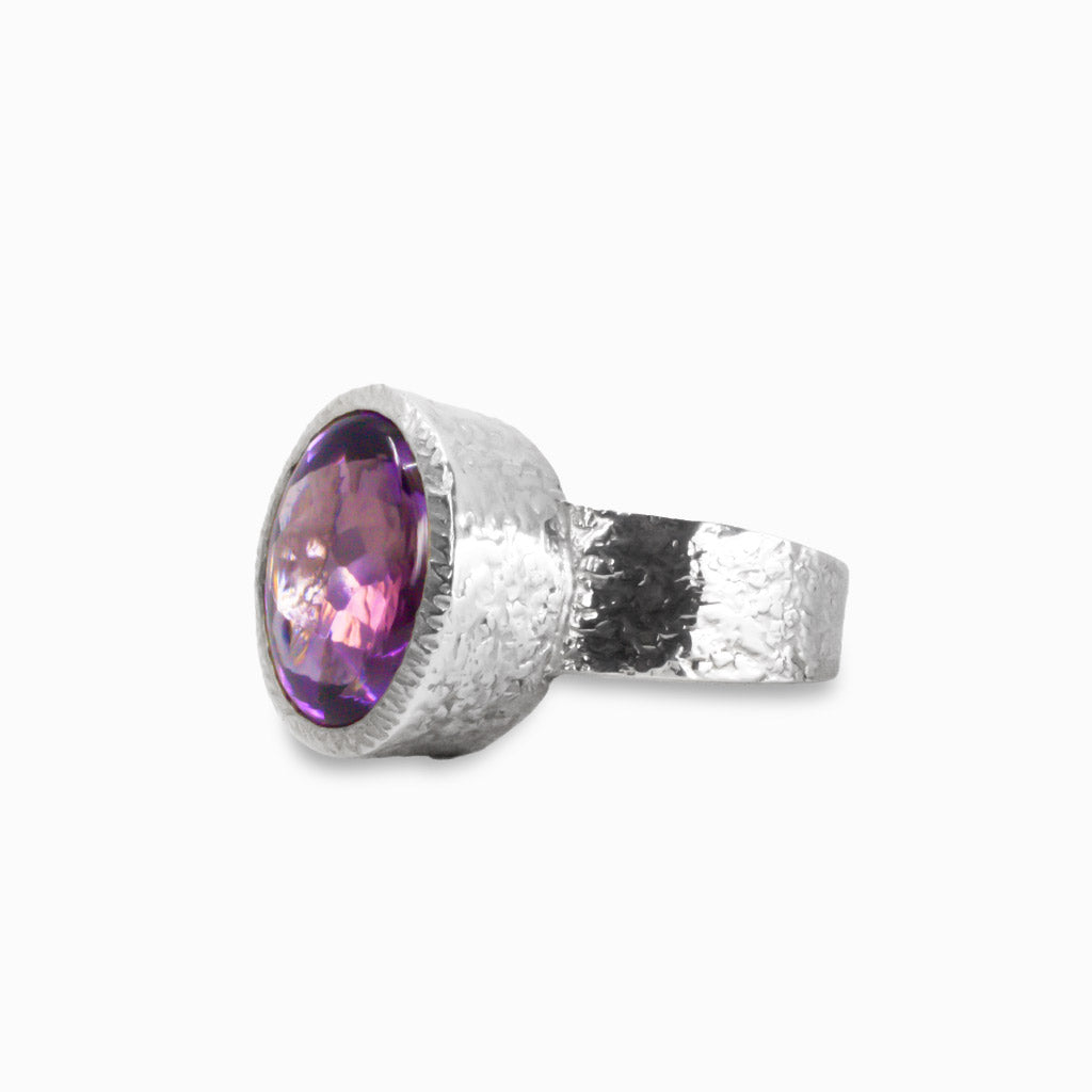 MIXED CUT AMETHYST RING