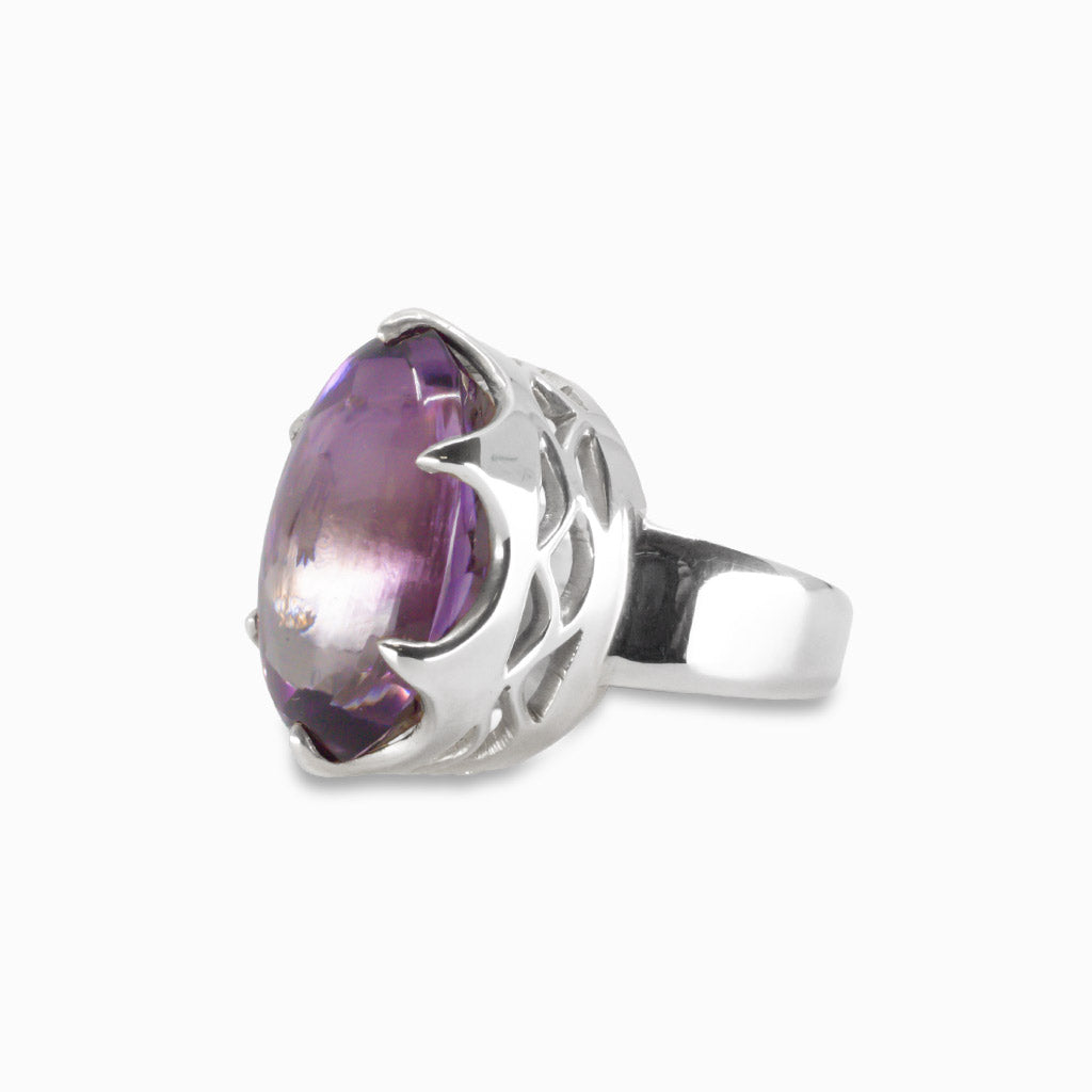 MIXED CUT AMETHYST RING