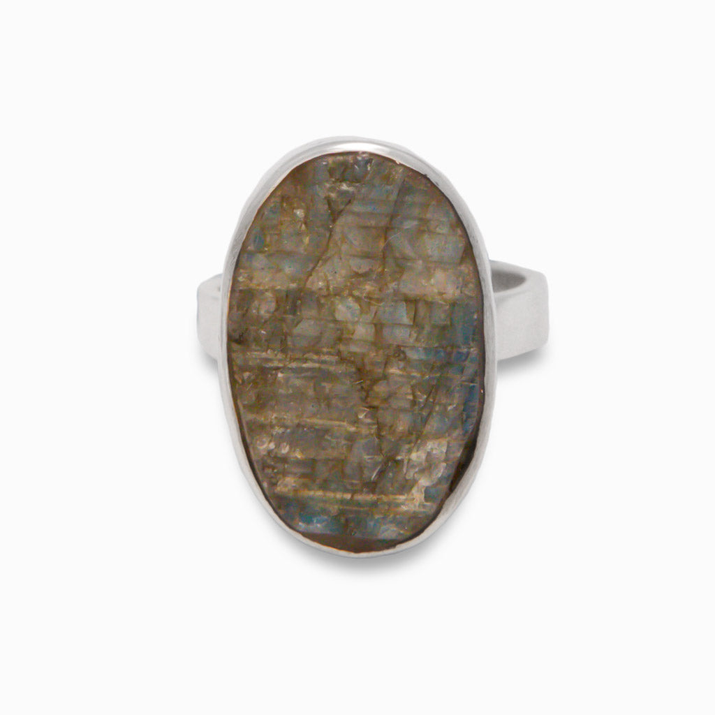 RAW LABRADORITE RING