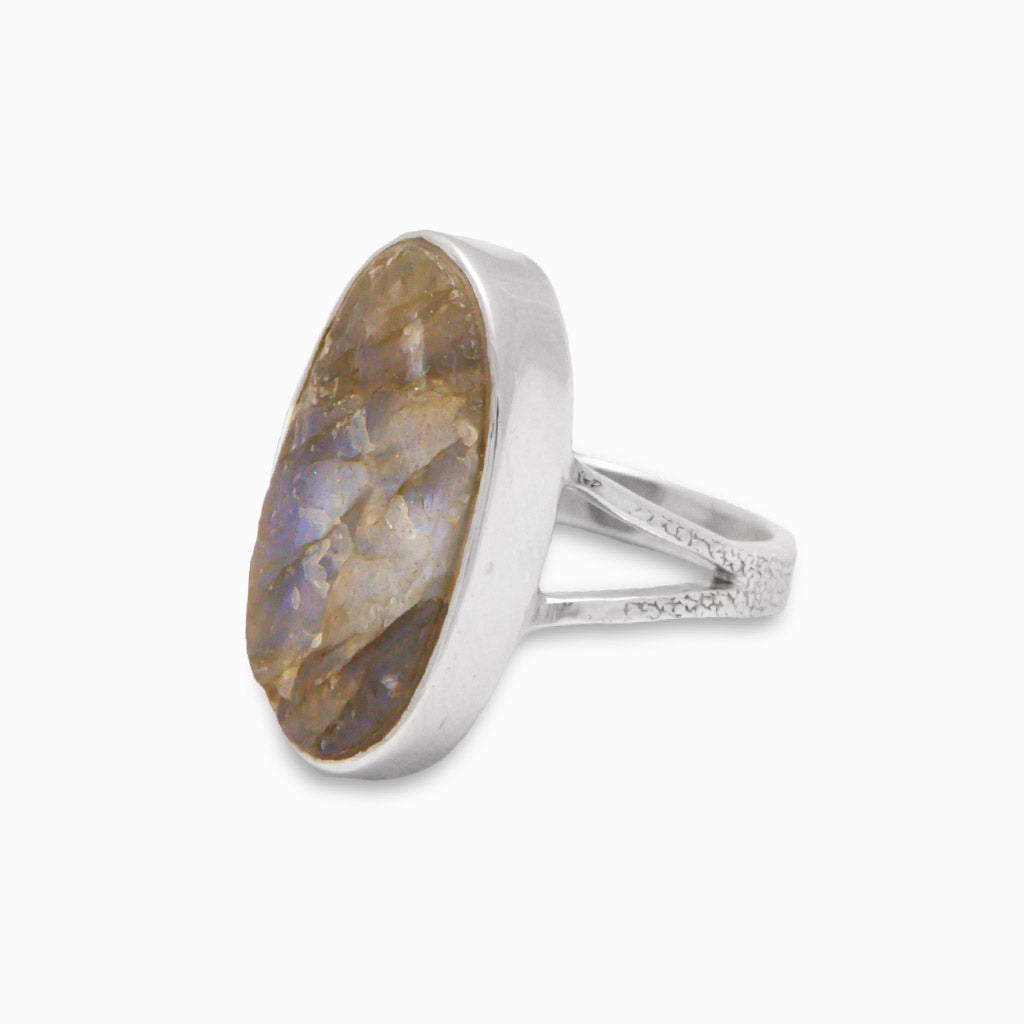 RAW LABRADORITE RING