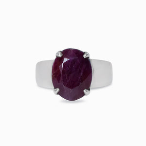 Faceted Ruby ring