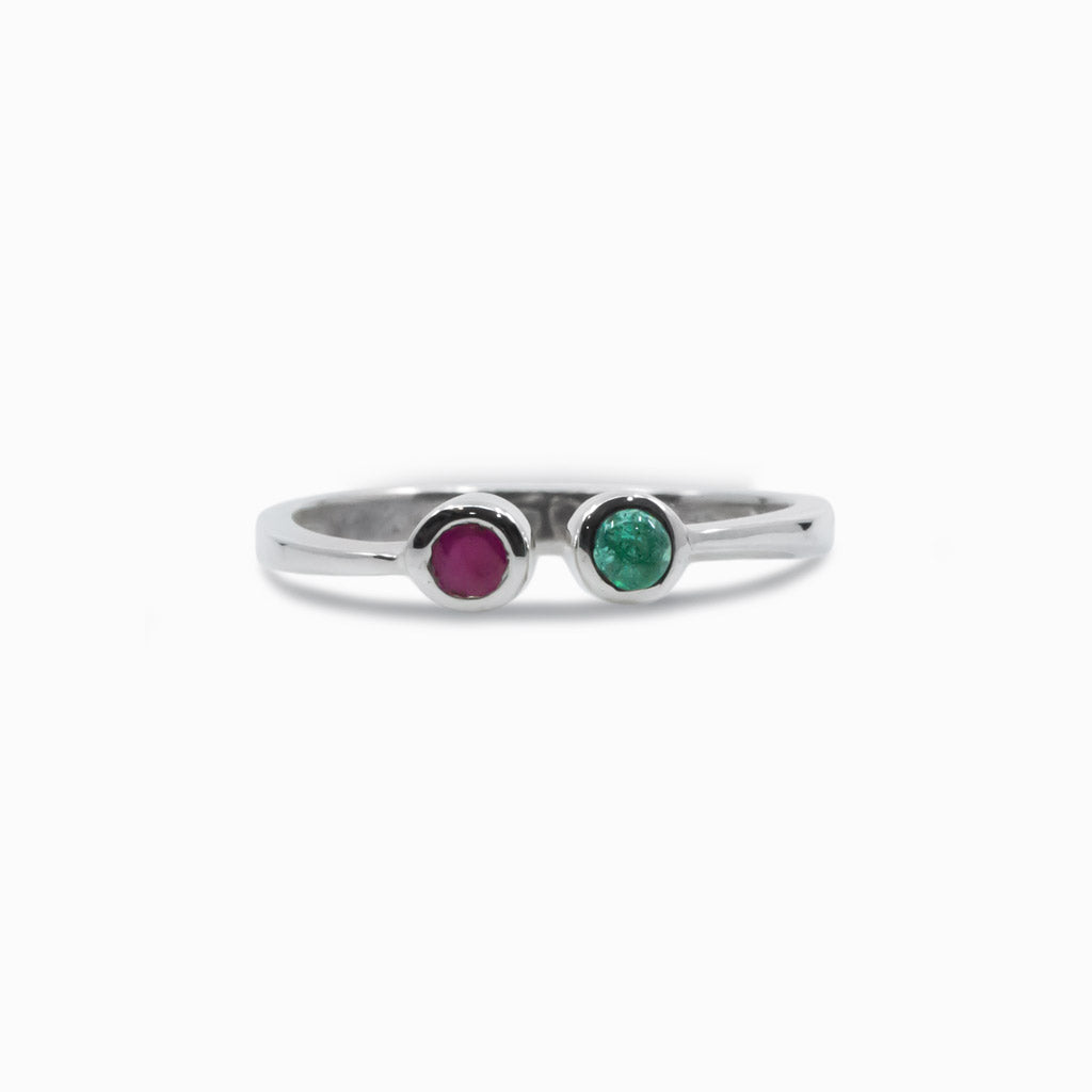 Embery Riddle Ring Emerald & Ruby Ring | Made In Earth US