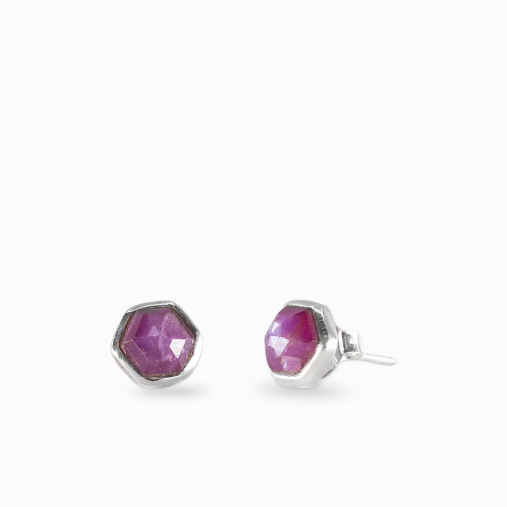 Trapiche Ruby Stud Earrings
