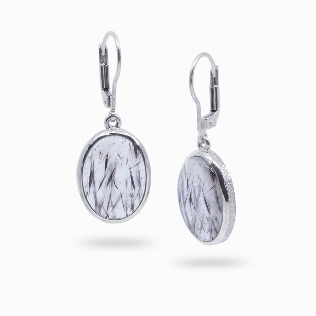 rutilated quartz drop earrings