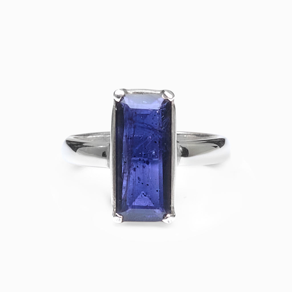 Faceted Iolite ring