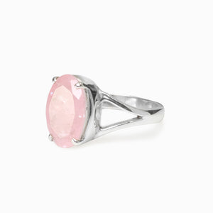 Faceted Oval Morganite ring