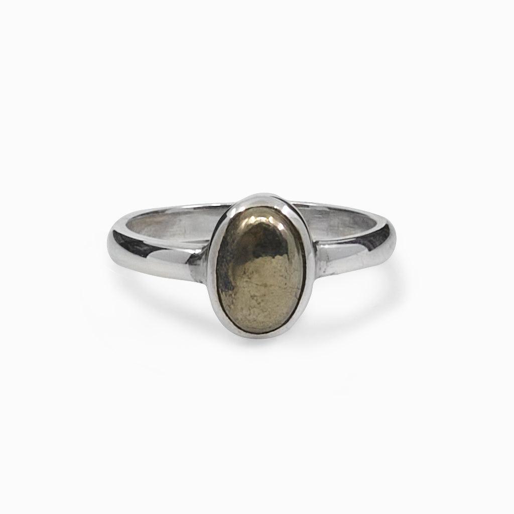 Oval Cabochon Pyrite ring
