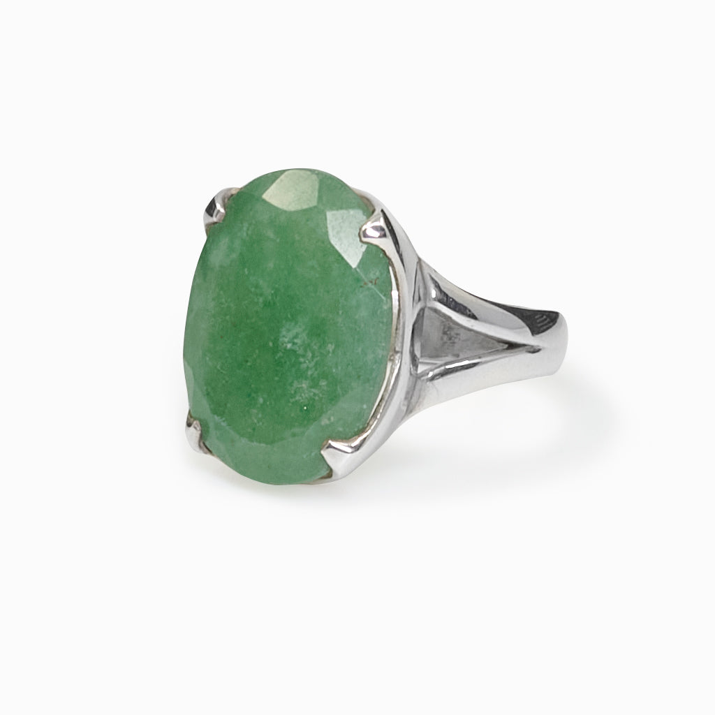 faceted oval Aventurine ring