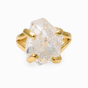 Raw Herkimer Diamond ring