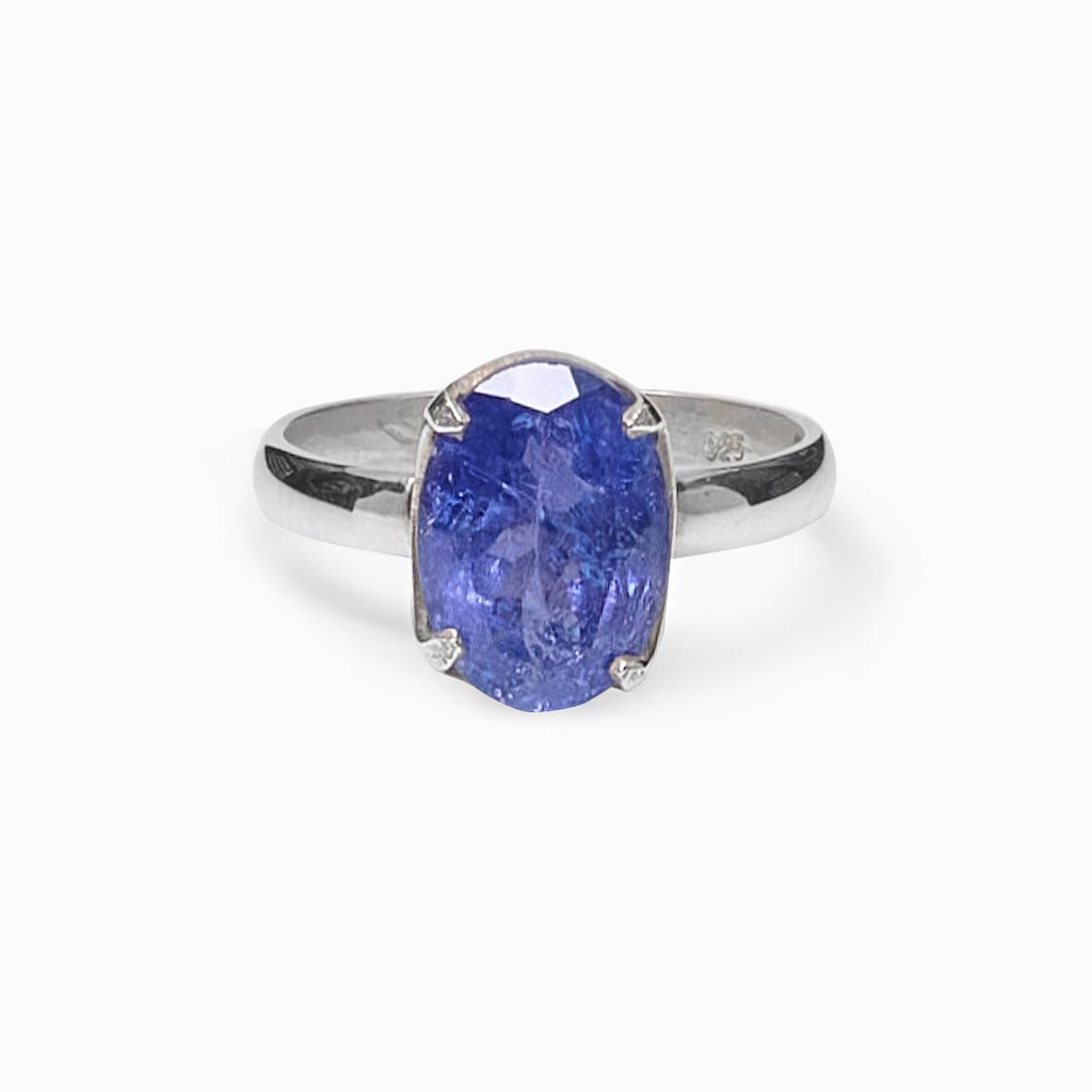 Faceted Oval Tanzanite ring