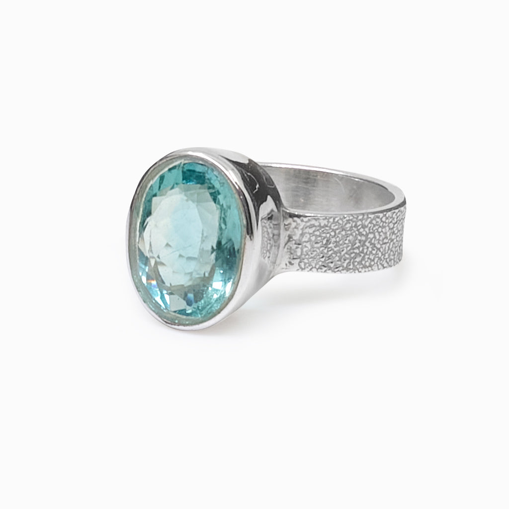 Oval Faceted Fluorite ring