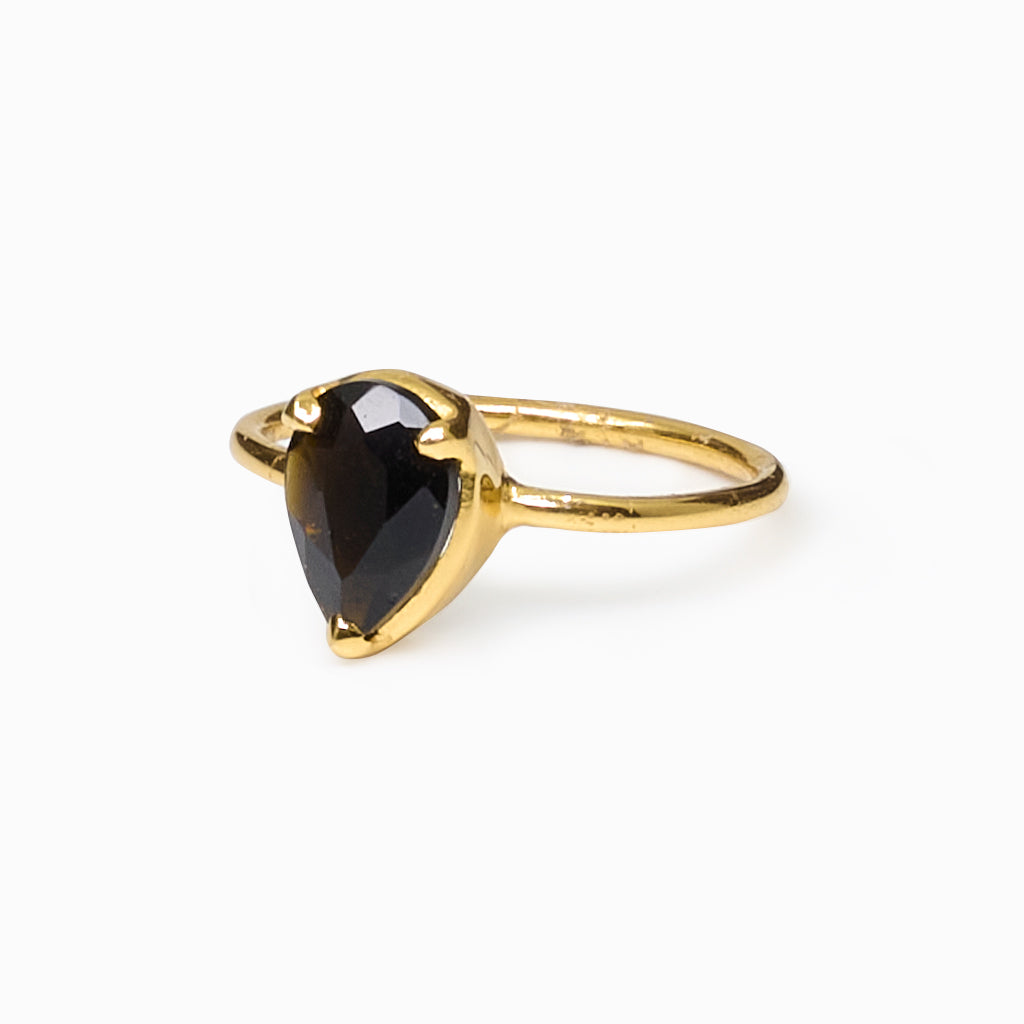 Faceted Tear Onyx ring