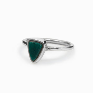 Cabochon Triangle Dioptase ring