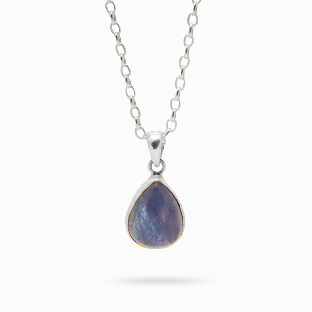 SAPPHIRE FACETED TEAR NECKLACE