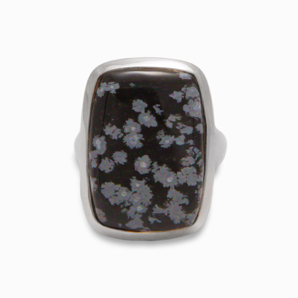 SNOWFLAKE OBSIDIAN RING